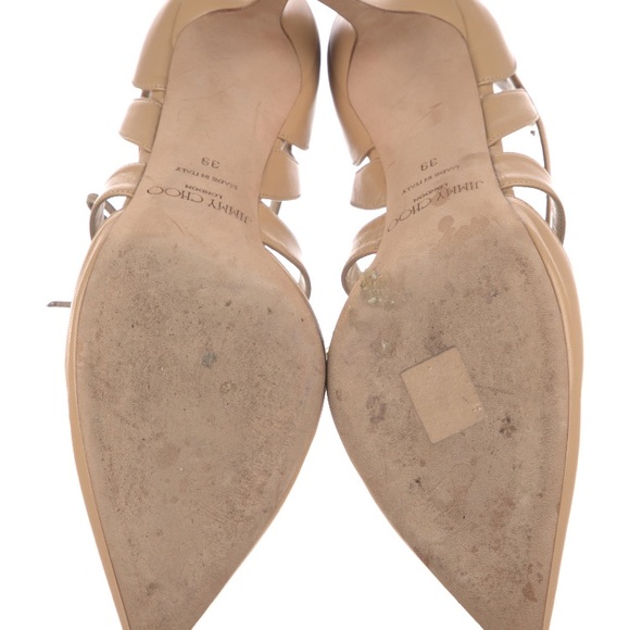 Jimmy Choo D’Orsay leather tan pumps. - Picture 5 of 5